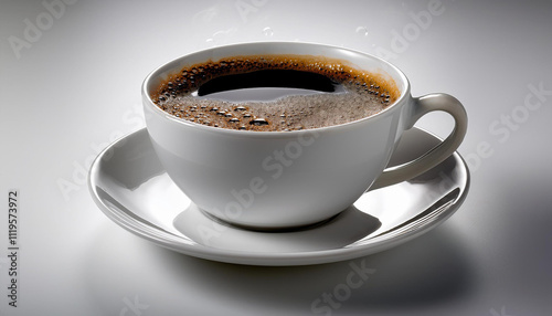 Cup of coffee on a white background
