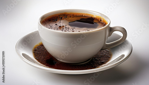 Cup of coffee on a white background