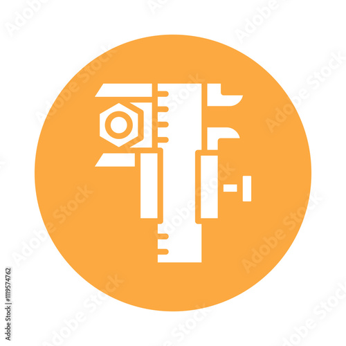 Vernier Caliper  Vector Gylph Icon. Eps 10 File 