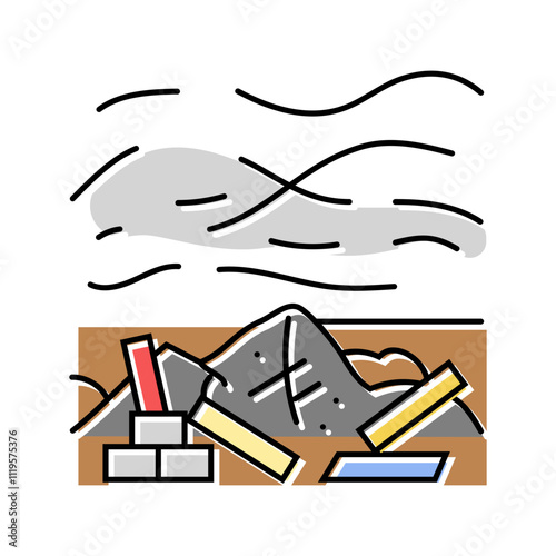 debris from hurricane hurricane disaster color icon vector. debris from hurricane hurricane disaster sign. isolated symbol illustration