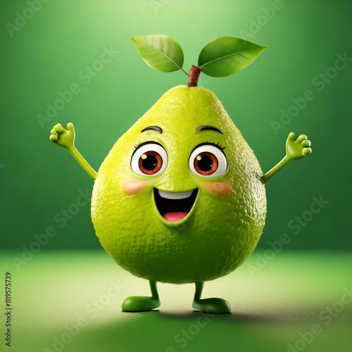 Cute Cartoon Happy Guava Fr...