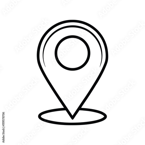 Location Pin Symbol Vector - Minimalist Design for Maps, Navigation, and Event Planning