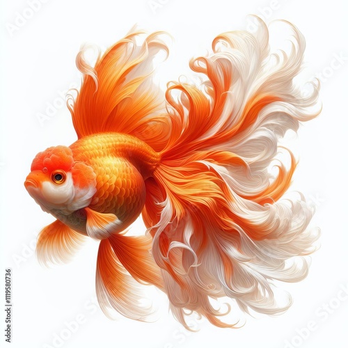 9 Goldfish (Common Swimming) A common goldfish gracefully swimmi photo