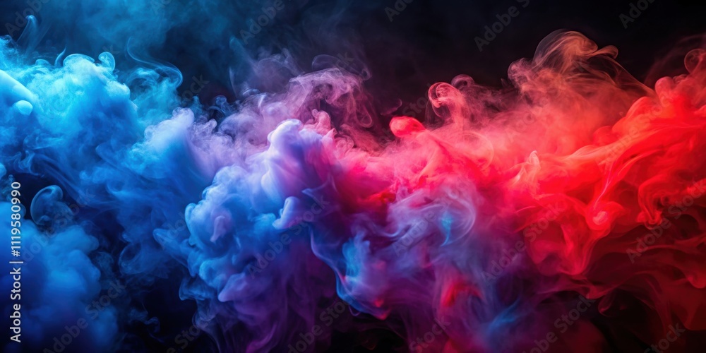 Abstract background with dramatic red, blue, and purple smoke and fog , vivid, intense, wallpaper, colors, contrasts Abstract background with dramatic red, blue, and purple smoke and fog , vivid, intense, wallpaper, colors, contrasts