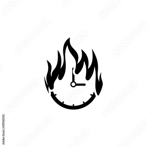 Time and Fire icon. Project management icon, Action Plan icon concepts