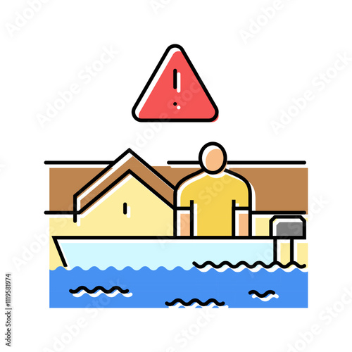 damage hurricane disaster color icon vector. damage hurricane disaster sign. isolated symbol illustration