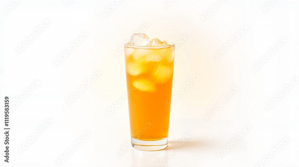 Bright orange cocktail served on a white background Bright orange cocktail served on a white background