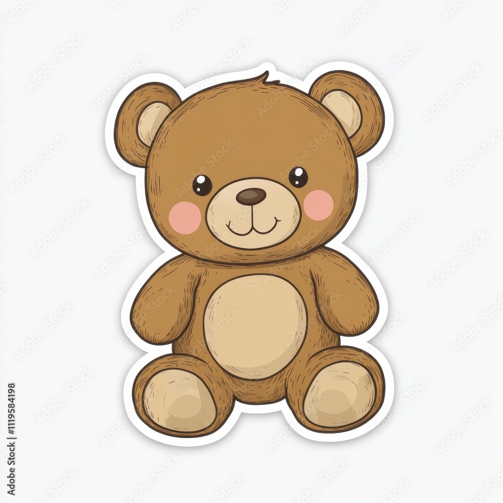 Obraz premium Cute teddy bear cartoon graphic.