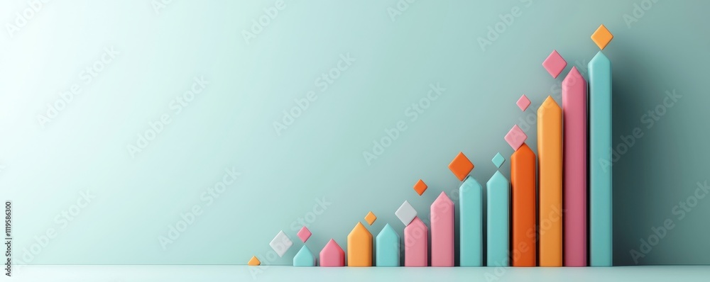 Obraz premium Modern growth concepts geometric cash flow stream visualization