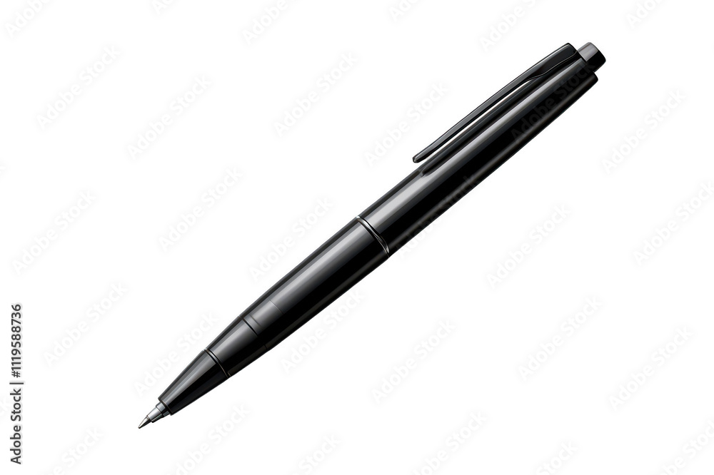 Black ballpoint pen isolated on transparent background Black ballpoint pen isolated on transparent background