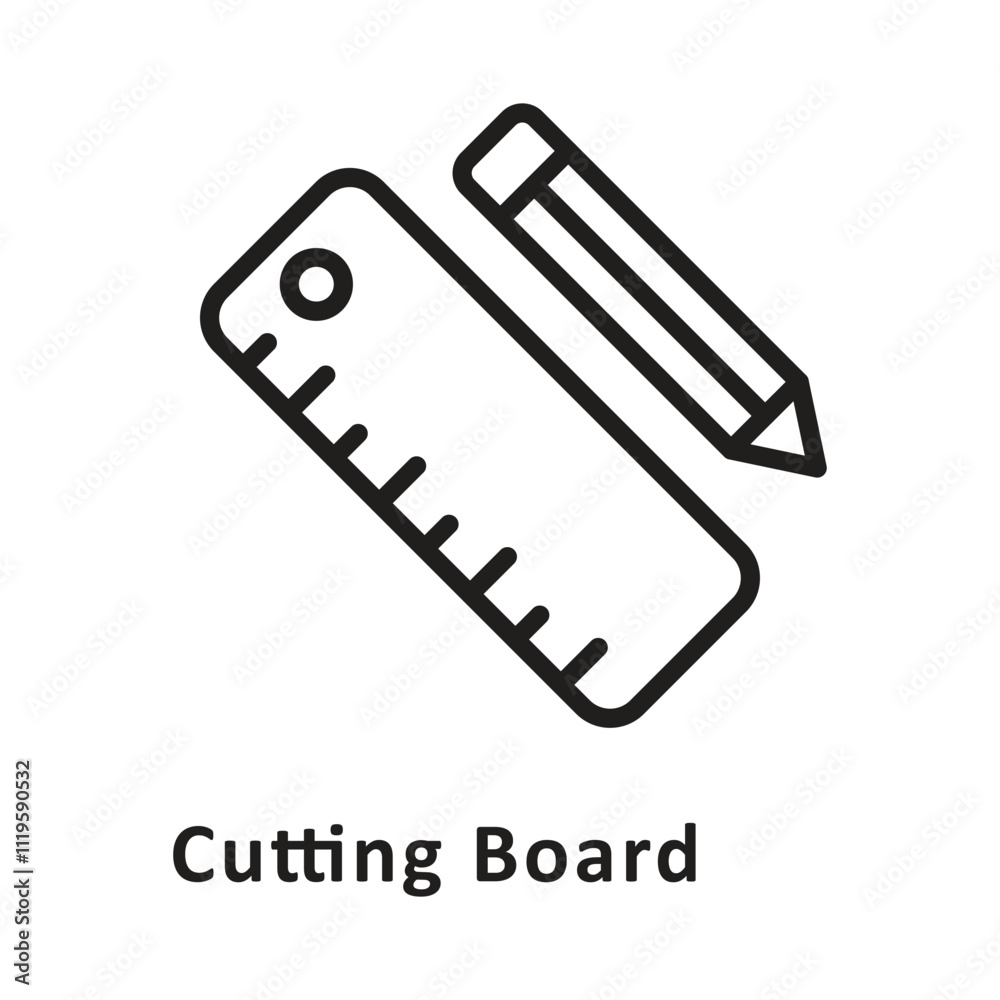 Cutting Board Vector Outline Icon. Eps 10 File Cutting Board Vector Outline Icon. Eps 10 File