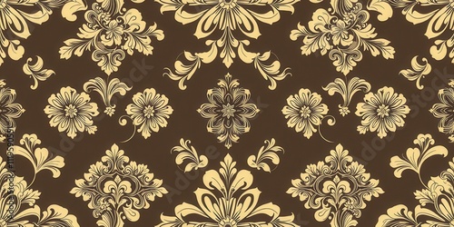 Bright and luxurious vintage wedding seamless wallpaper background featuring elegant floral motifs and intricate designs, wallpaper, seamless