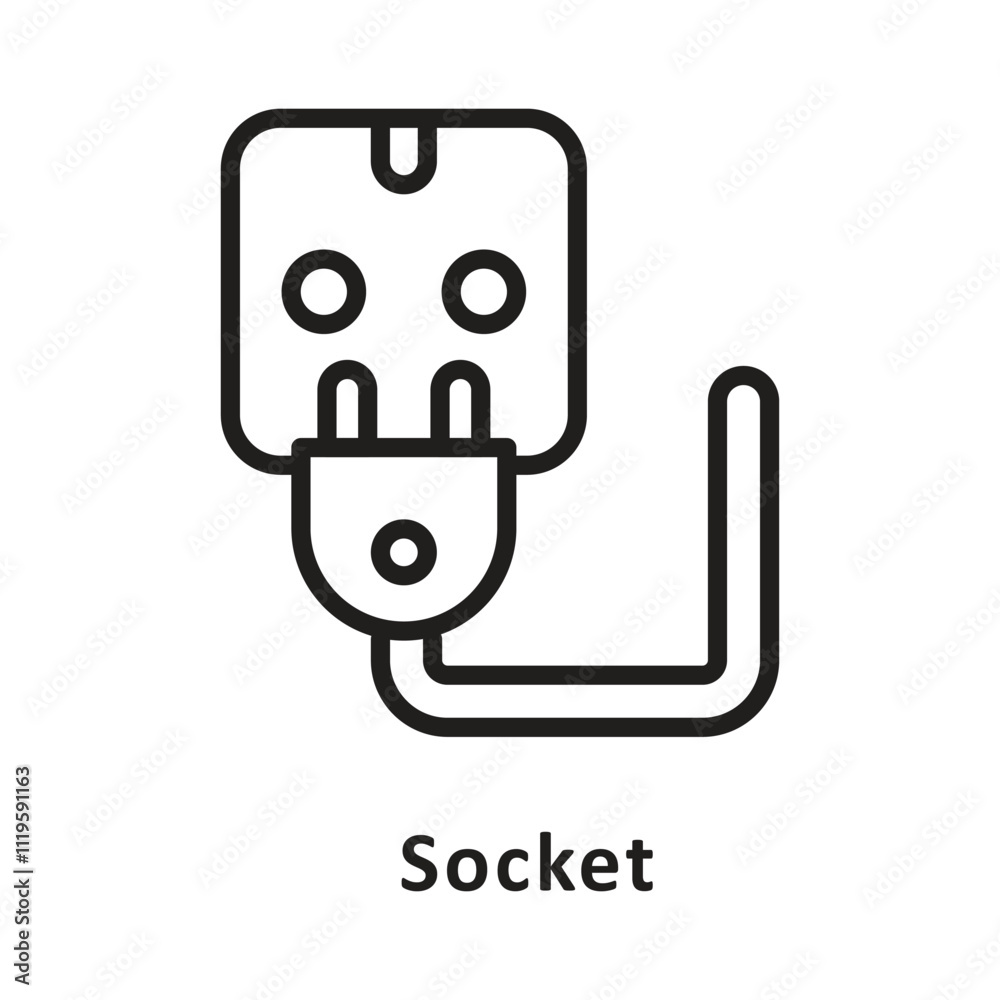 Socket Vector Outline Icon. Eps 10 File Socket Vector Outline Icon. Eps 10 File