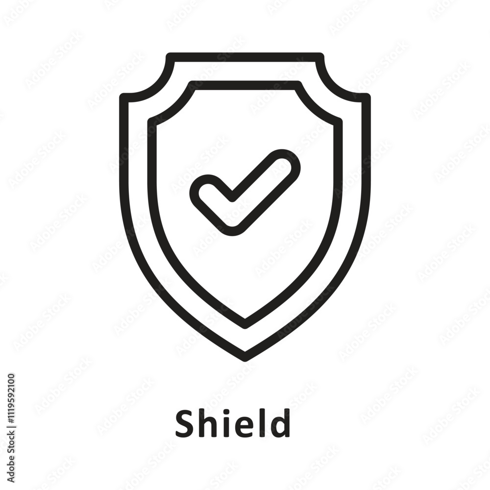 Shield Vector Outline Icon. Eps 10 File Shield Vector Outline Icon. Eps 10 File