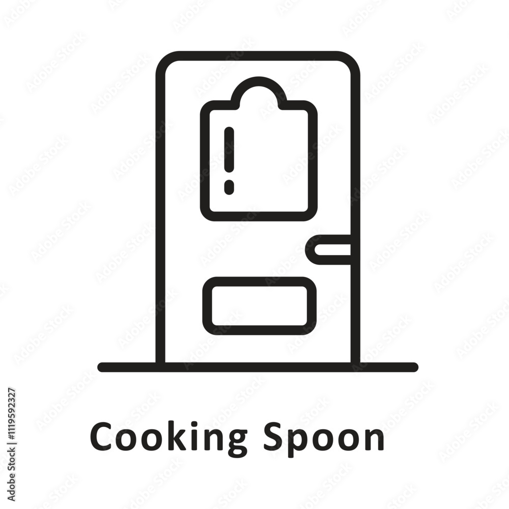 Cooking Spoon Vector Outline Icon. Eps 10 File Cooking Spoon Vector Outline Icon. Eps 10 File