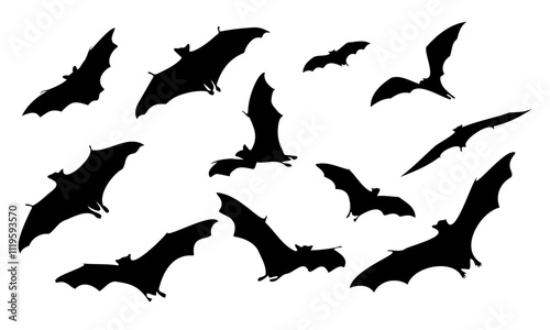 Collection of halloween bats silhouettes