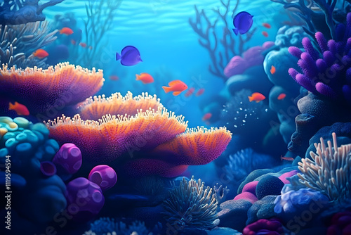 Coral reef illustration image photo