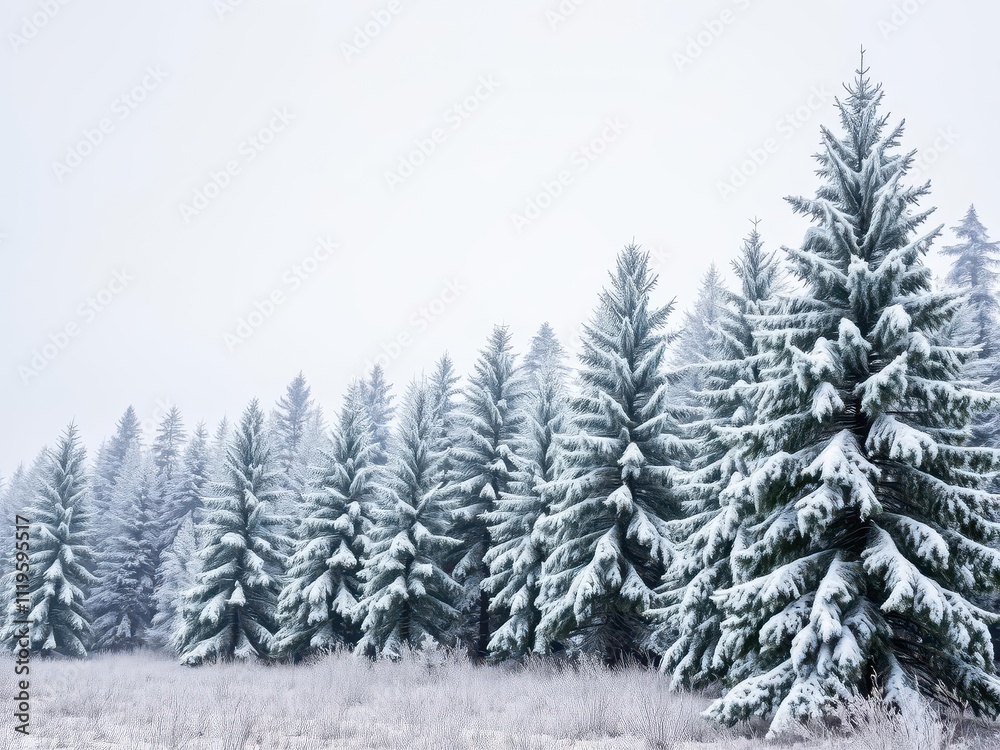 A serene winter scene in a snow-covered forest, with tall pine trees dusted with snow, pine forest, natural, environment A serene winter scene in a snow-covered forest, with tall pine trees dusted with snow, pine forest, natural, environment