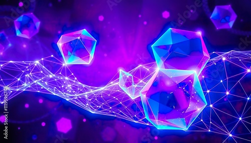 Endless Progress A Vibrant Landscape of Shimmering Crystals and Flowing Data Connections