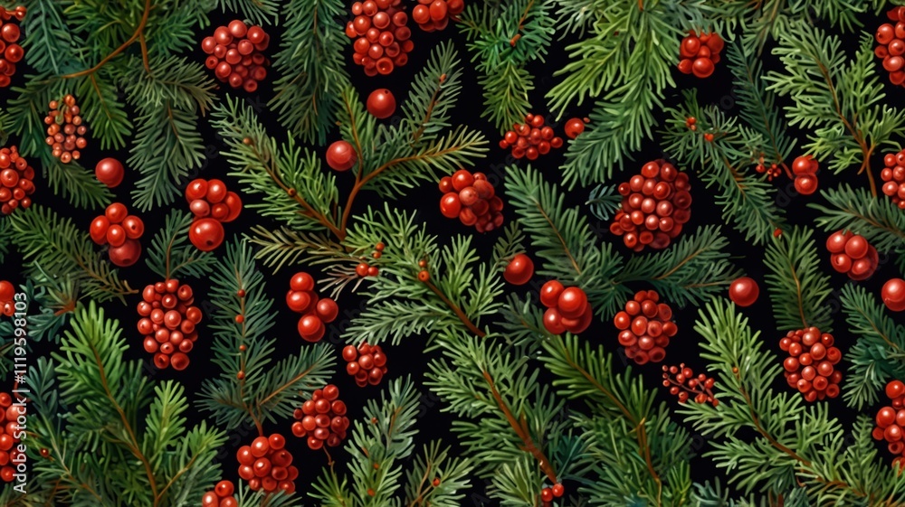 christmas seamless pattern coniferous christmas seamless pattern coniferous