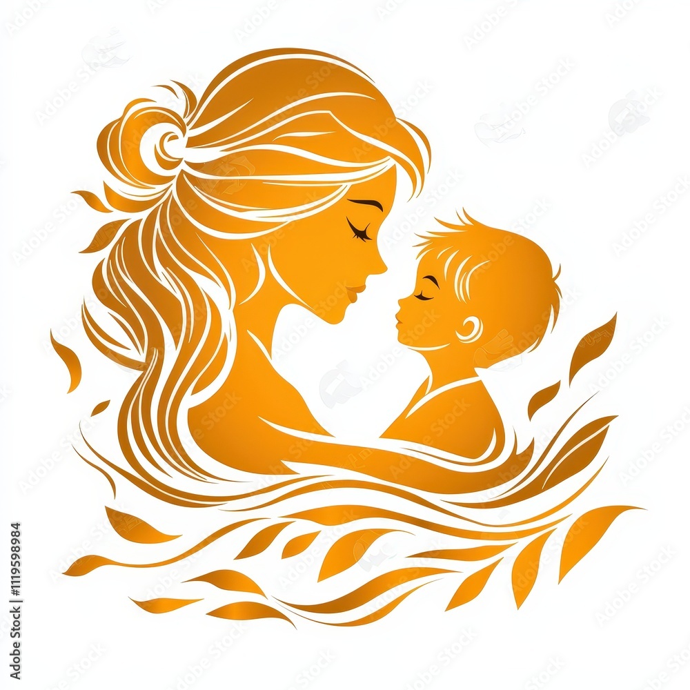 Design of mom and baby icon logo illustration isolated on white background Design of mom and baby icon logo illustration isolated on white background