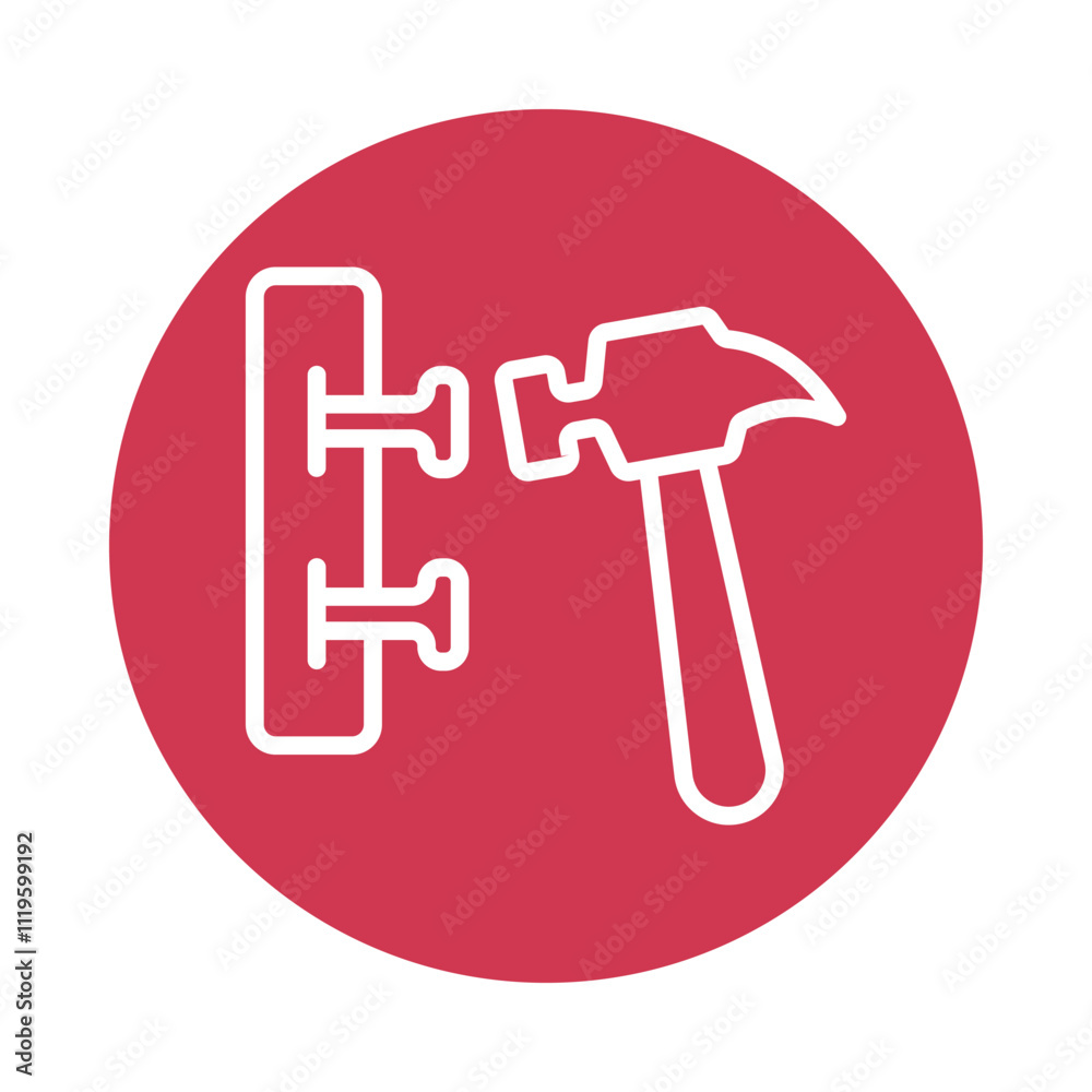 Cobler Hammer Vector Gylph circle Outline Icon. Eps 10 File Cobler Hammer Vector Gylph circle Outline Icon. Eps 10 File