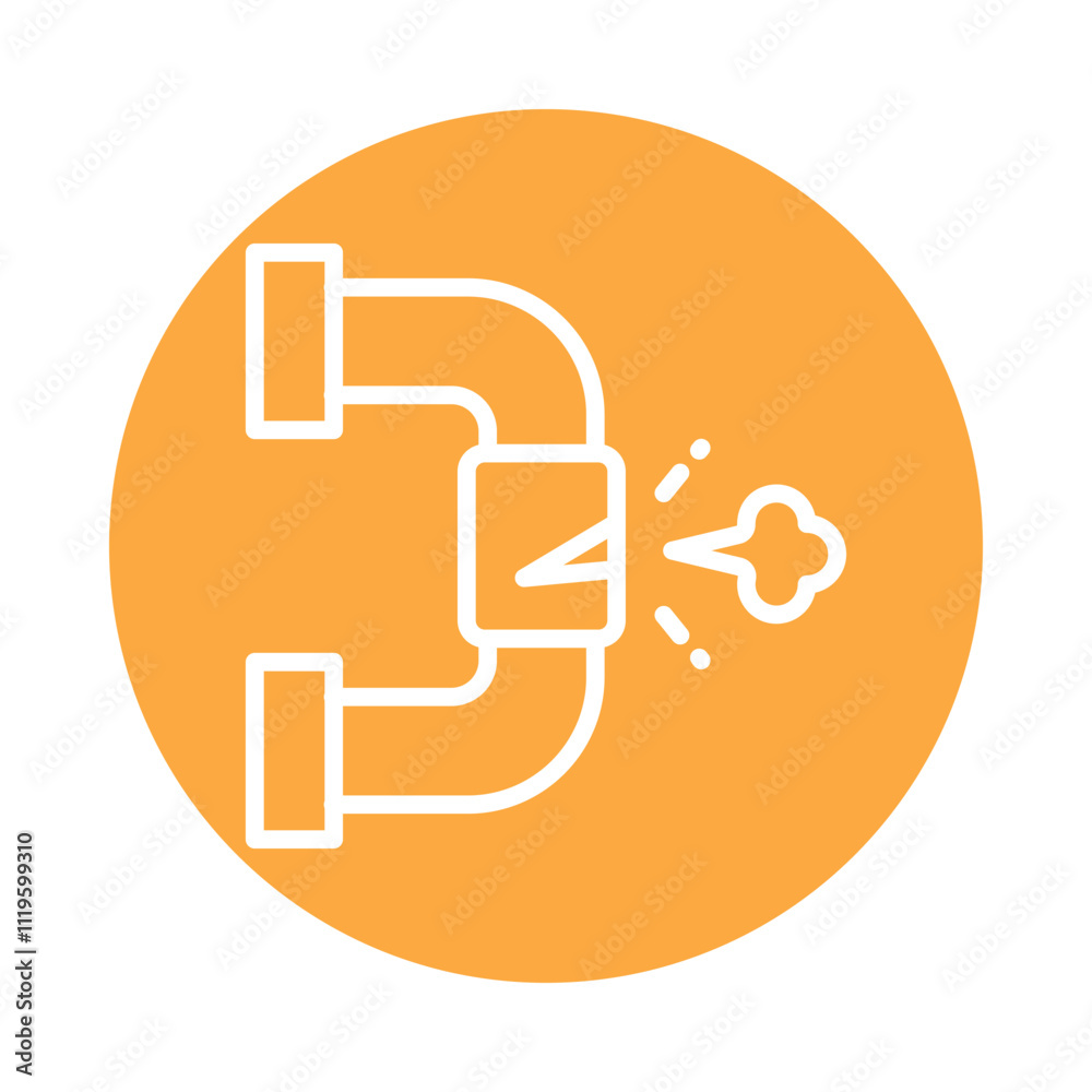 Pipe Repairing Vector Gylph circle Outline Icon. Eps 10 File Pipe Repairing Vector Gylph circle Outline Icon. Eps 10 File