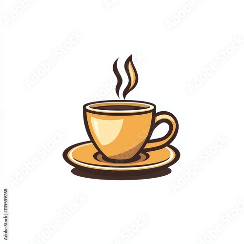 Design of cup of coffee icon logo illustration isolated on white background