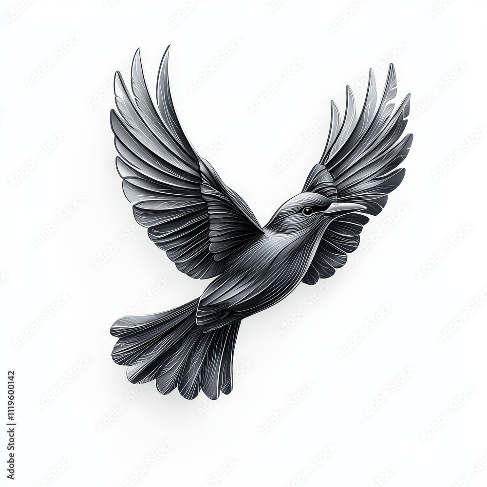 Naklejka premium Design of metal bird flying icon logo illustration isolated on white background