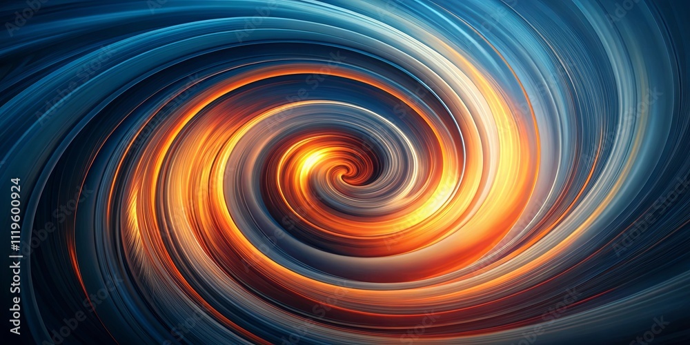 Obraz premium Abstract Swirling Vortex of Blue and Orange Hues, Dynamic Energy and Motion