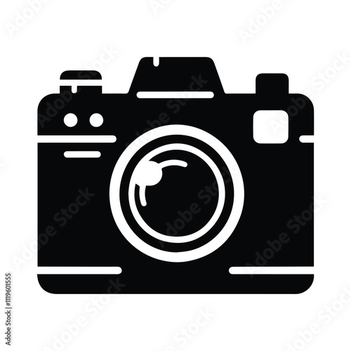 camera icon, shooting sign, isolated symbol on transparent background