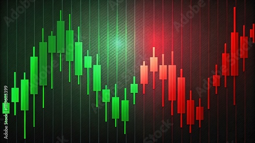 Comparison of green and red candlestick charts showing bullish and bearish doji patterns photo