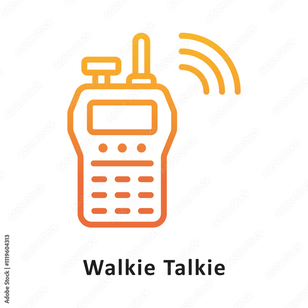 walkie talkie Vector Gradient Outline Icon. Eps 10 File walkie talkie Vector Gradient Outline Icon. Eps 10 File