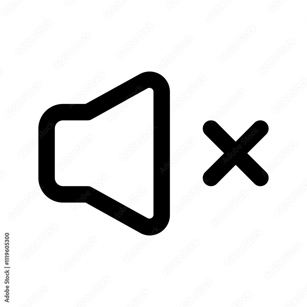 mute line icon mute line icon