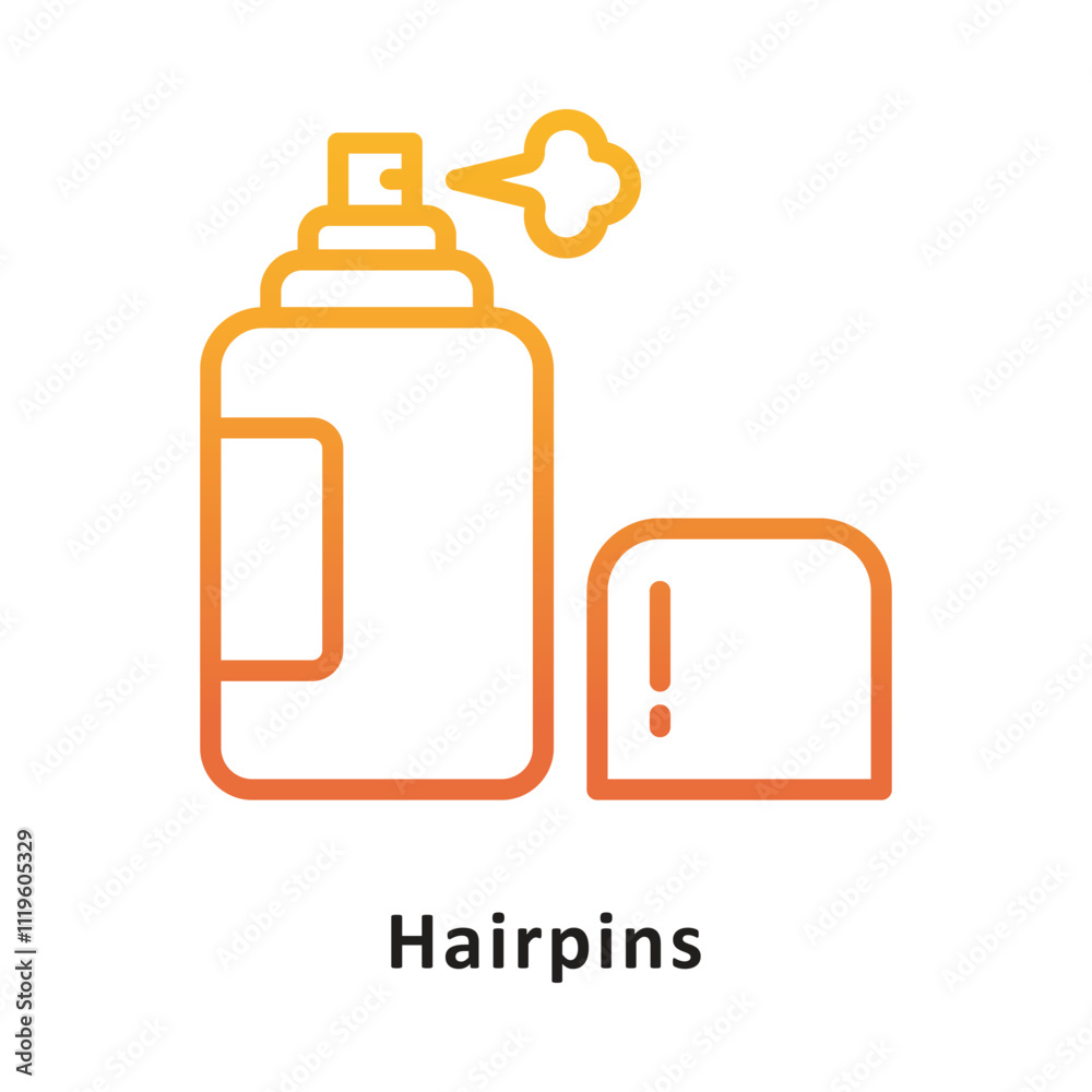 Hairpins Vector Gradient Outline Icon. Eps 10 File Hairpins Vector Gradient Outline Icon. Eps 10 File