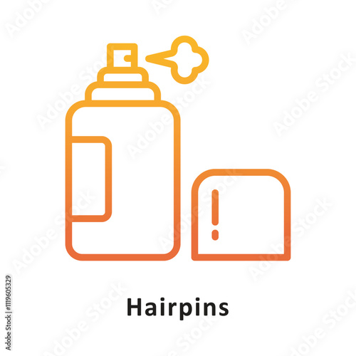 Hairpins Vector Gradient Outline Icon. Eps 10 File 