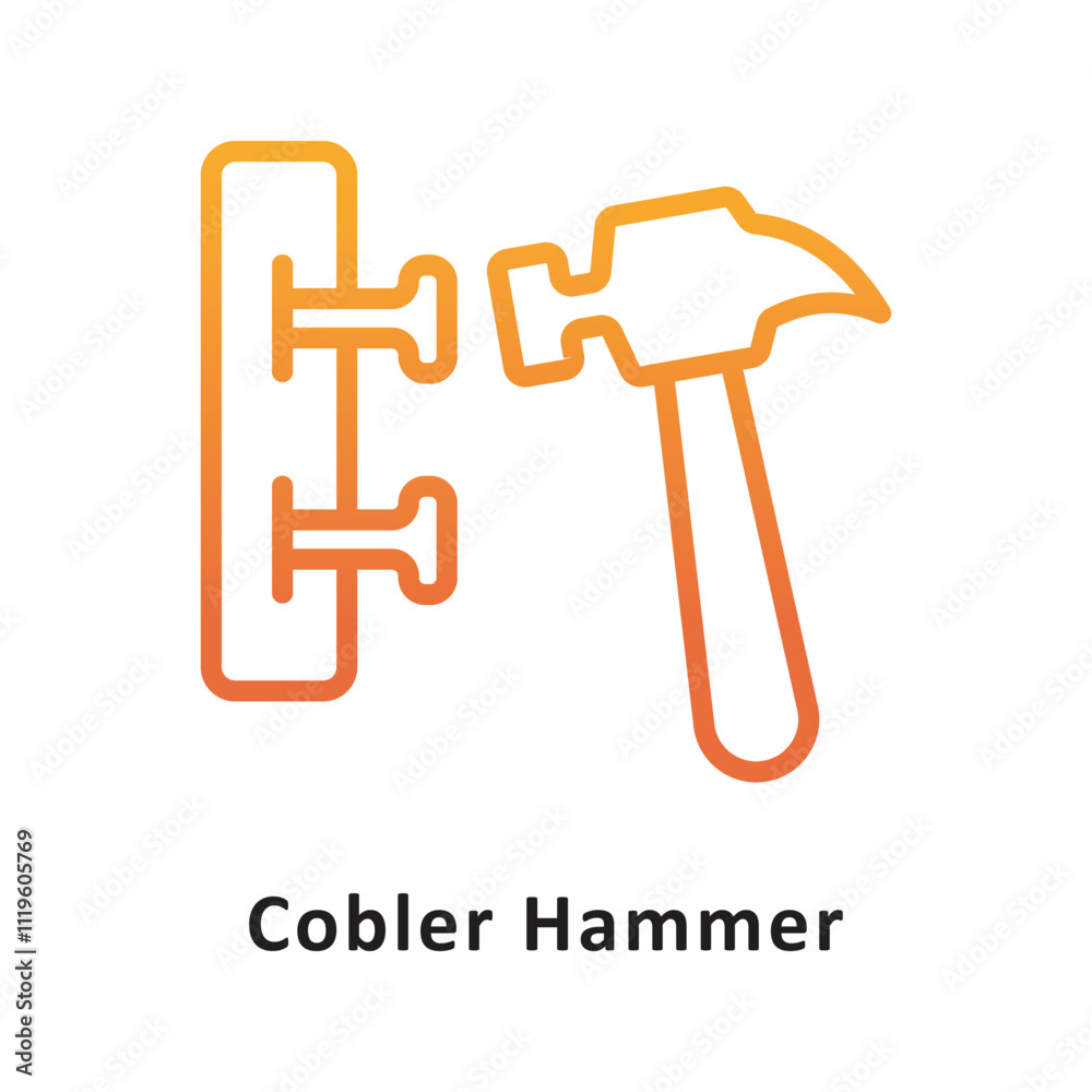 Cobier hammer Vector Gradient Outline Icon. Eps 10 File Cobier hammer Vector Gradient Outline Icon. Eps 10 File