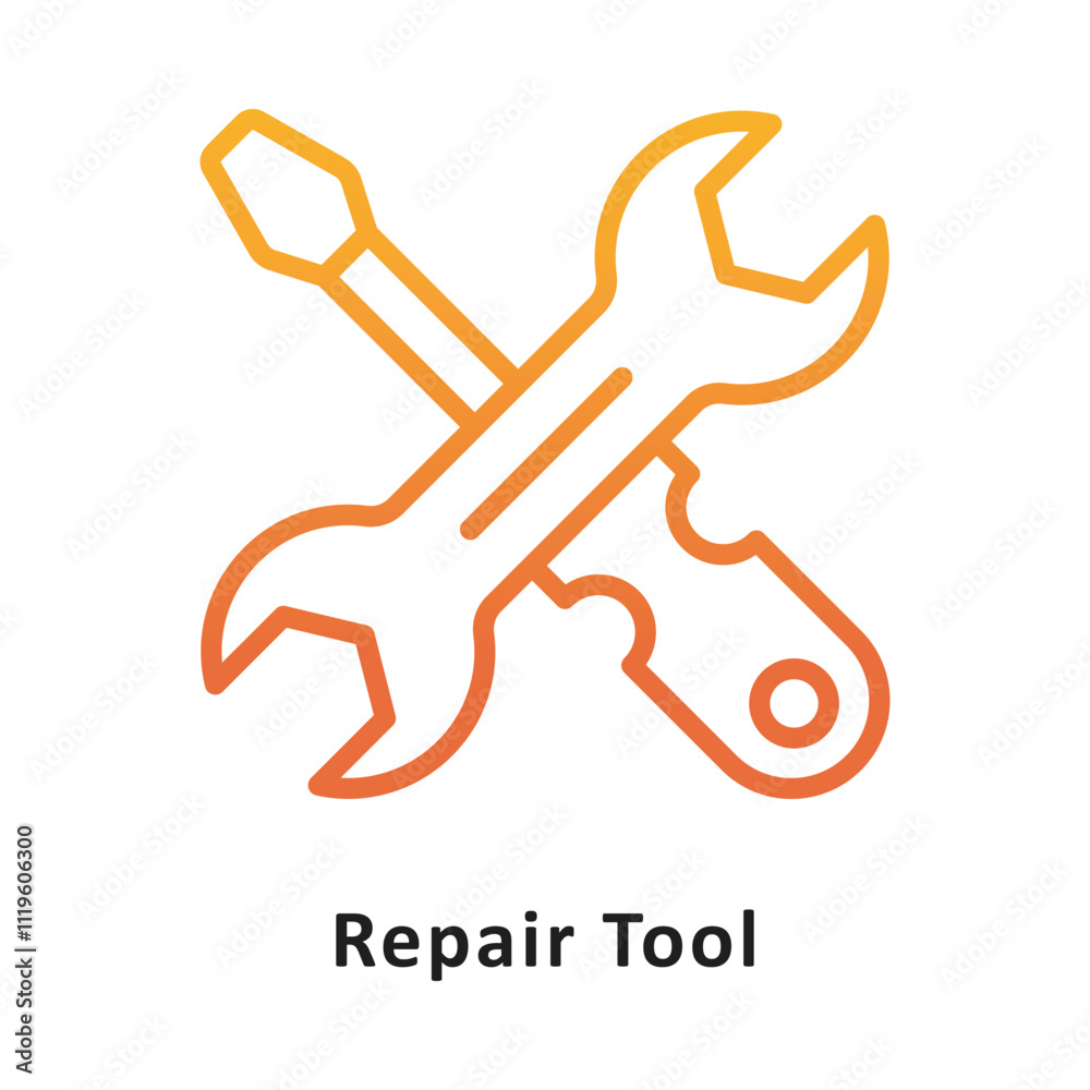 Repair Tool Vector Gradient Outline Icon. Eps 10 File Repair Tool Vector Gradient Outline Icon. Eps 10 File