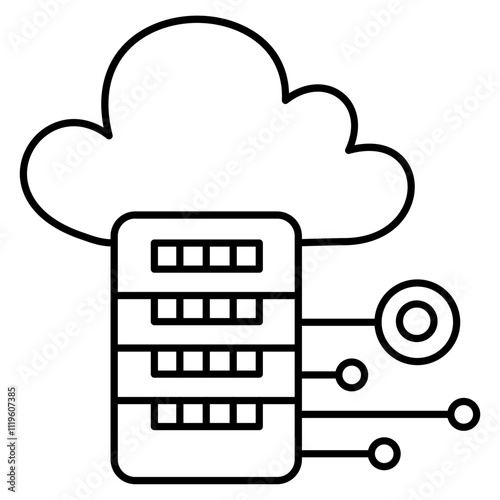 Cloud Server vector icon with an isolated background