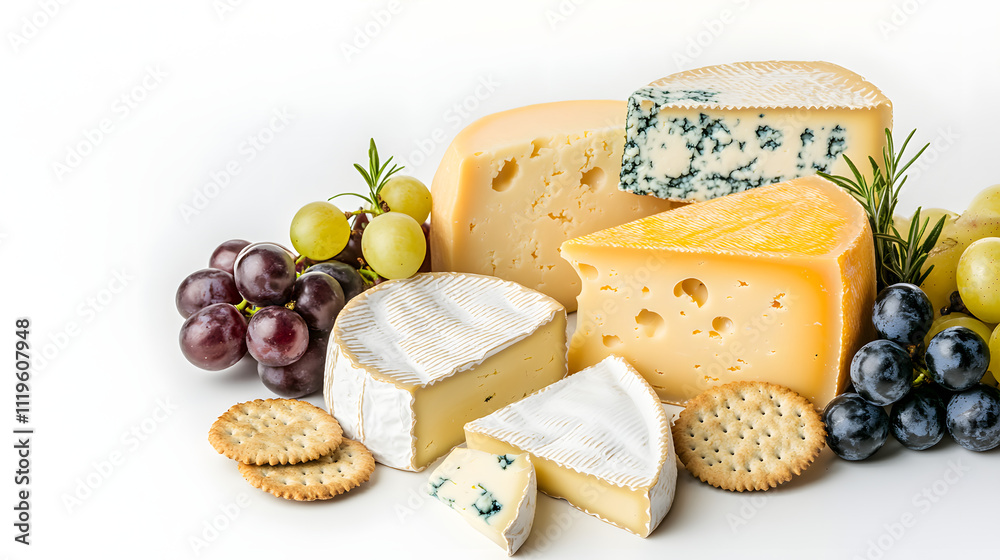 Assorted Cheeses in a Vibrant, Gourmet Presentation Assorted Cheeses in a Vibrant, Gourmet Presentation