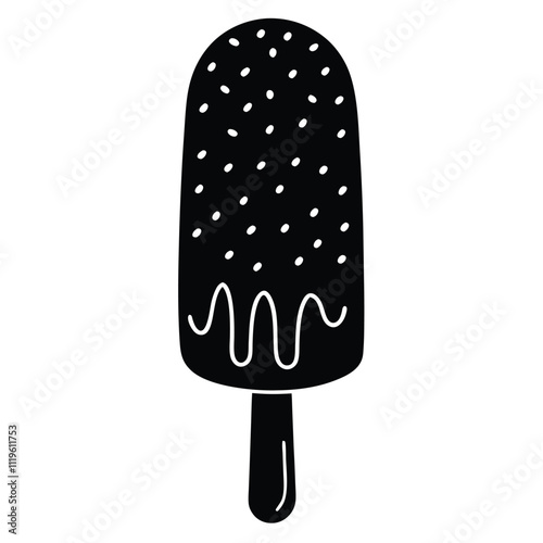 helado paleta rosado ice creame, vector silhouette,