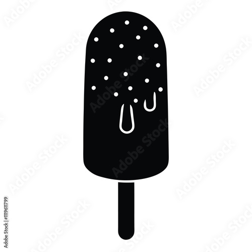 helado paleta rosado ice creame, vector silhouette,