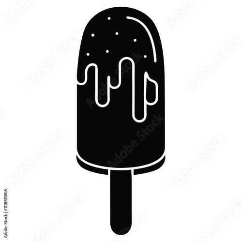 helado paleta rosado ice creame, vector silhouette,
