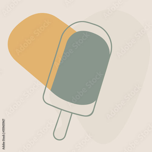 helado paleta rosado ice creame, vector silhouette,