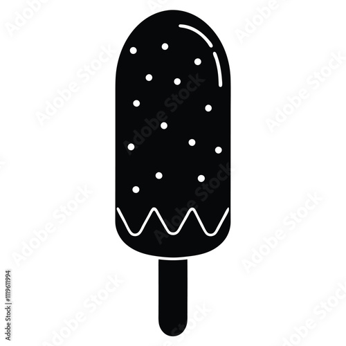 helado paleta rosado ice creame, vector silhouette,