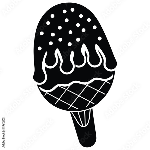 helado paleta rosado ice creame, vector silhouette,