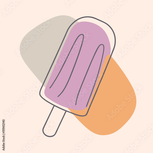 helado paleta rosado ice creame, vector silhouette,
