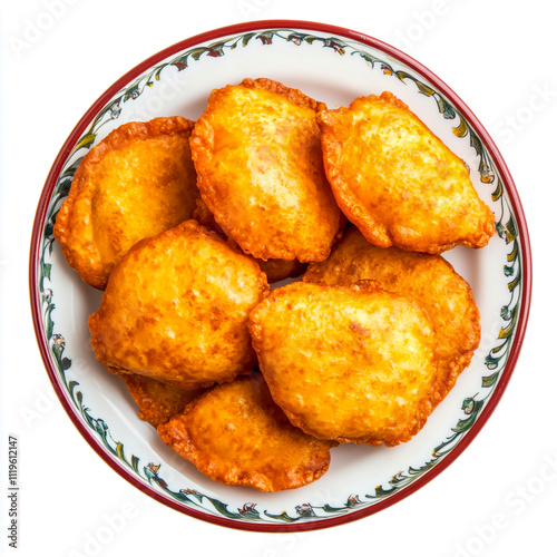 Batata vada on plate isolated white background. photo