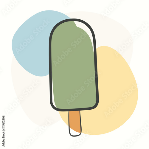 helado paleta rosado ice creame, vector silhouette,