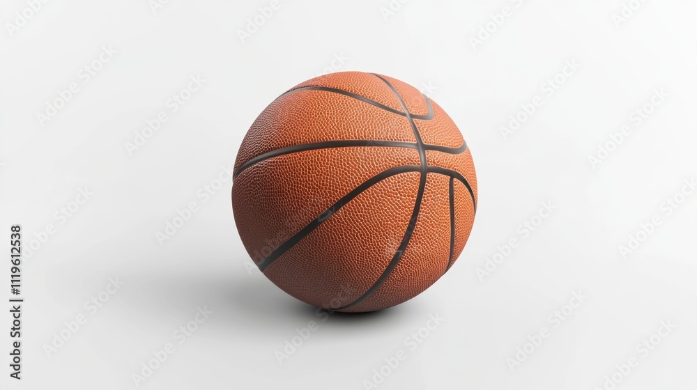 Realistic basketball on a plain background with textured surface detail Realistic basketball on a plain background with textured surface detail